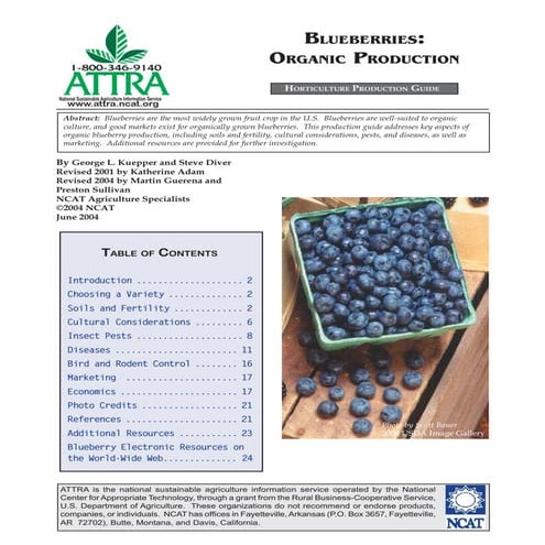 Blueberries: Organic Production | PDF