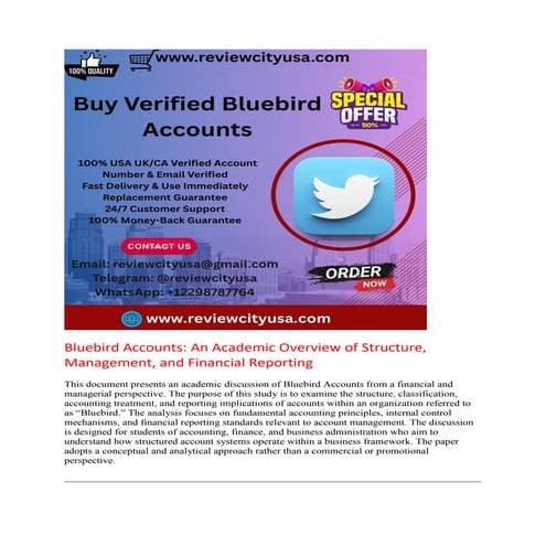 Best Websites for Buying Verified Bluebird Accounts Safely | PDF