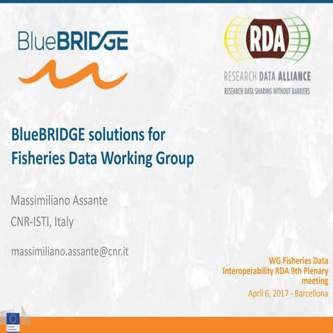 BlueBRIDGE solutions for Fisheries Data Working Group
