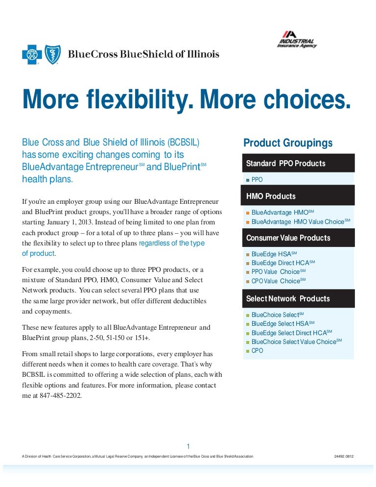 Blue Cross Of IL More Plan Options Come 2013
