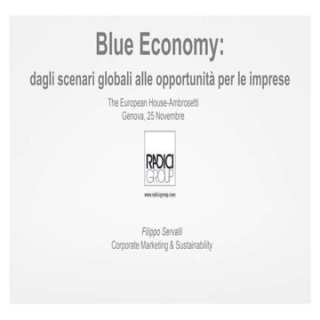 Blue Economy: dagli scenari globali alle opportunità per le imprese