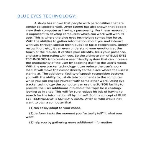 Blue Eyes Technology Abstract