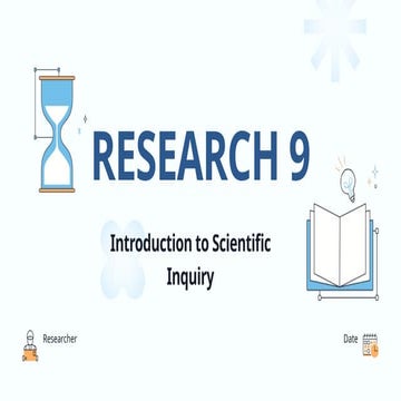 Introduction to Scientific Inquiry: Research Design and Problem ...
