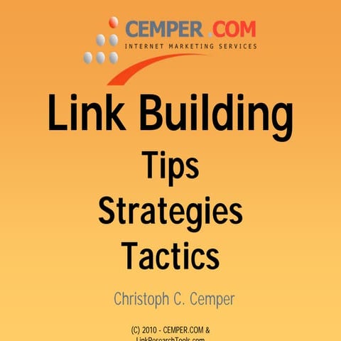 Link Building Tactics, Tips & Tricks - BlueglassFL 2010