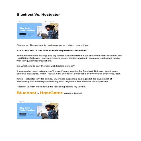 Bluehost vs hostgator