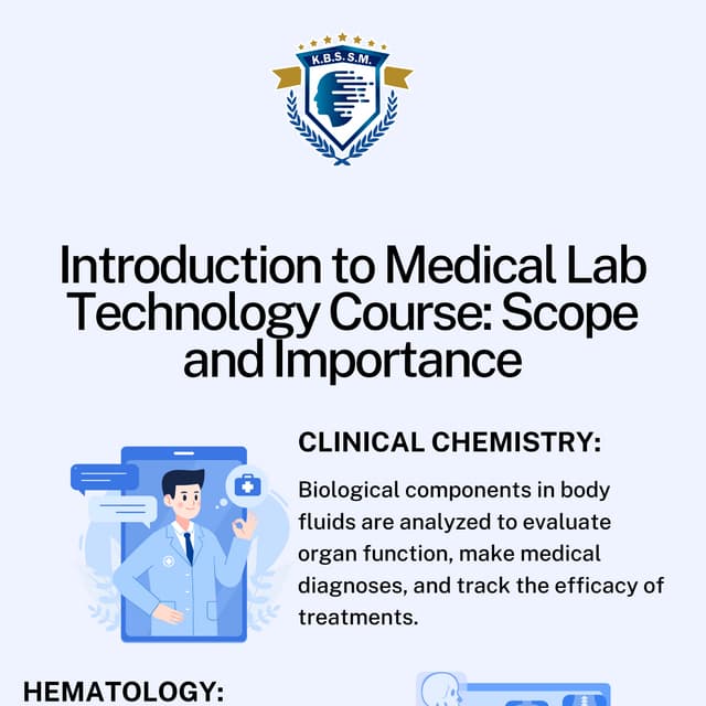 Introduction to Medical Lab Technology Course Scope and Importance PDF