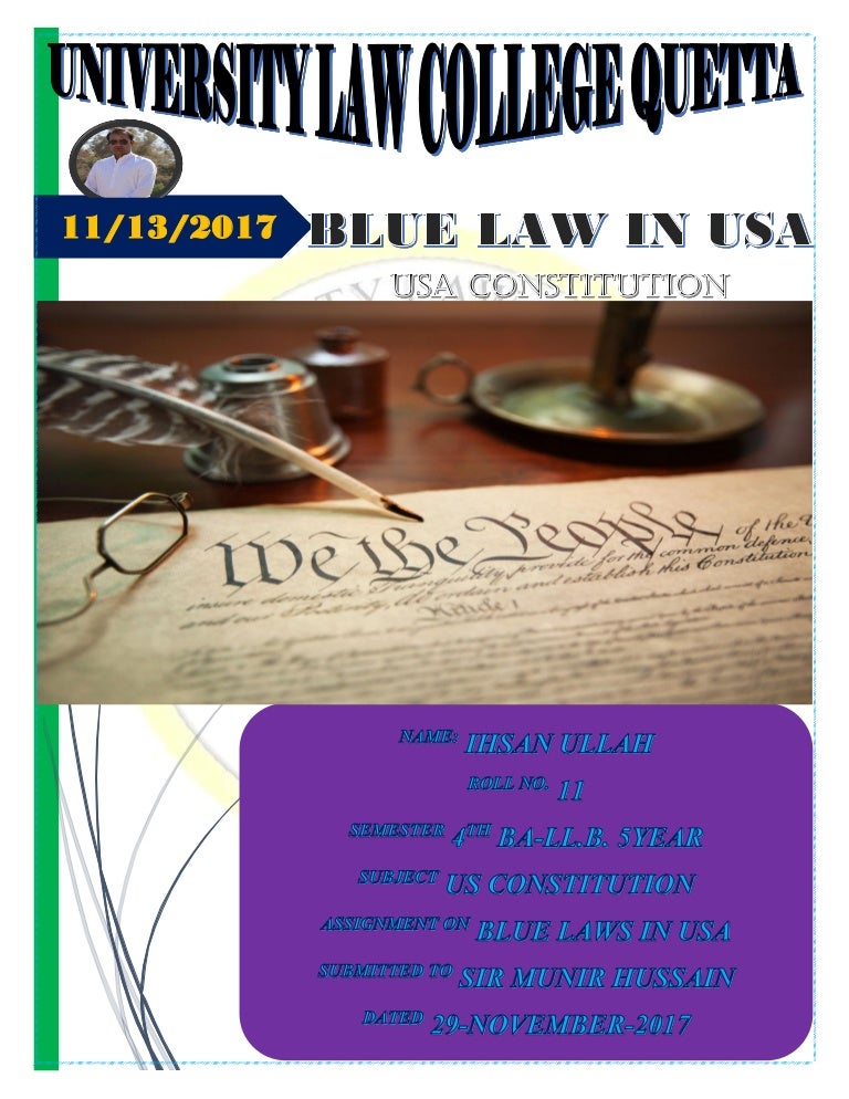 Blue Law in USA (USA Constitution)