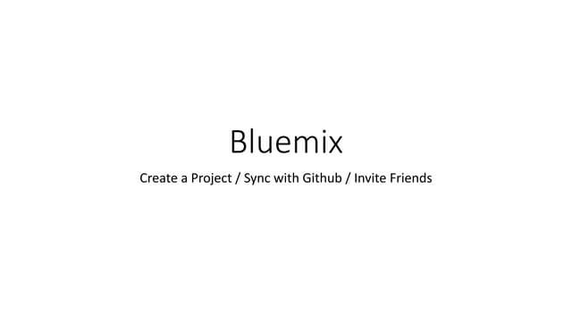IBM Bluemix: Creating a Git Project