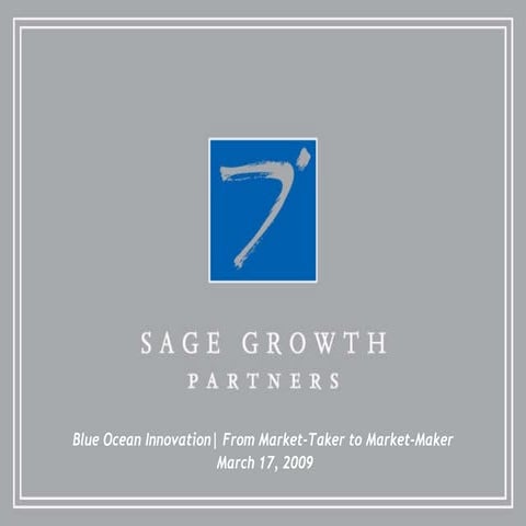 Blue Ocean Innovation and Strategy