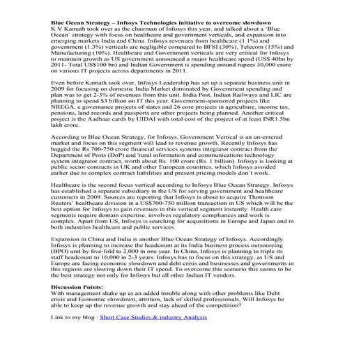 Blue Ocean Strategy  Infosys