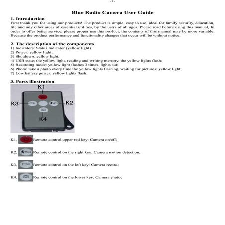 Blue radio camera user guide