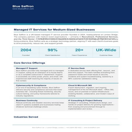 Blue Saffron Overview - Managed IT Services for Medium-Sized Businesses ...