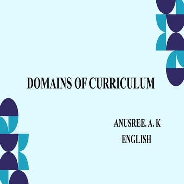 Comprehensive Overview of Curriculum Domains: Cognitive, Affective, and ...