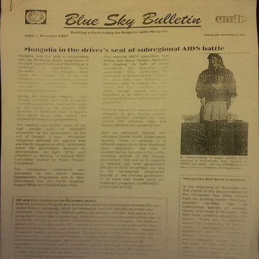 Blue Sky Bulletin UNDP Mongolia 1997 to 1999