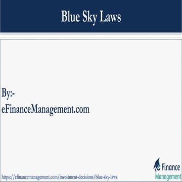 Blue Sky Laws