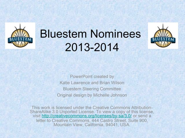 Bluestem nominees2014