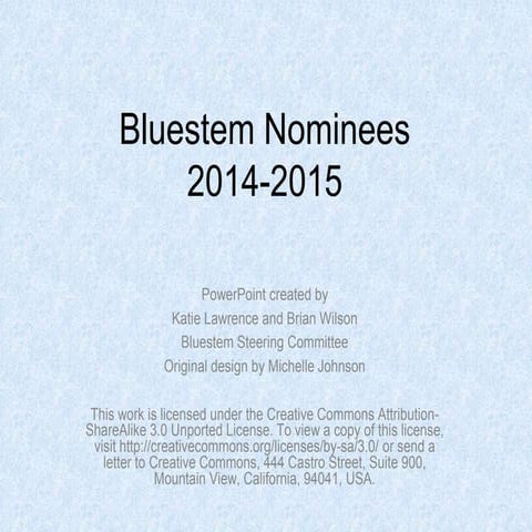 Bluestem nominees2014 15