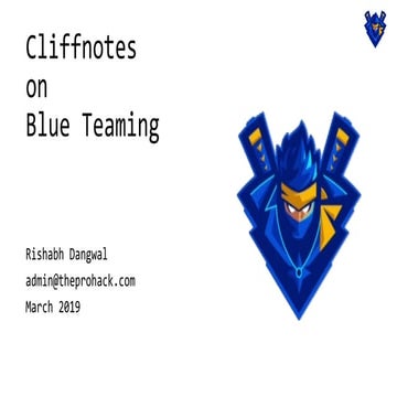 Cliffnotes on Blue Teaming