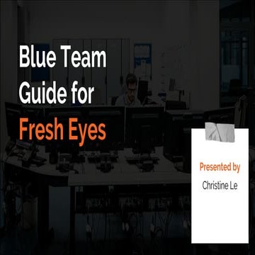 Blue Team Guide for Fresh Eyes