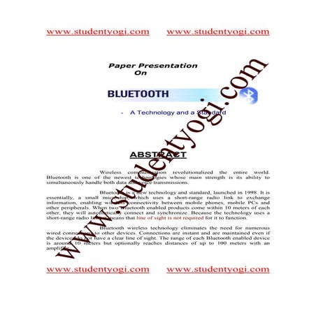 Bluetooth Abstract Paper Presentation