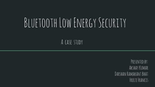 Introduction to Bluetooth low energy
