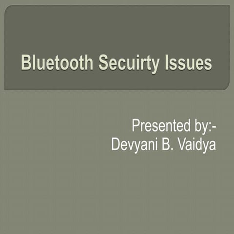 Bluetooth secuirty issues
