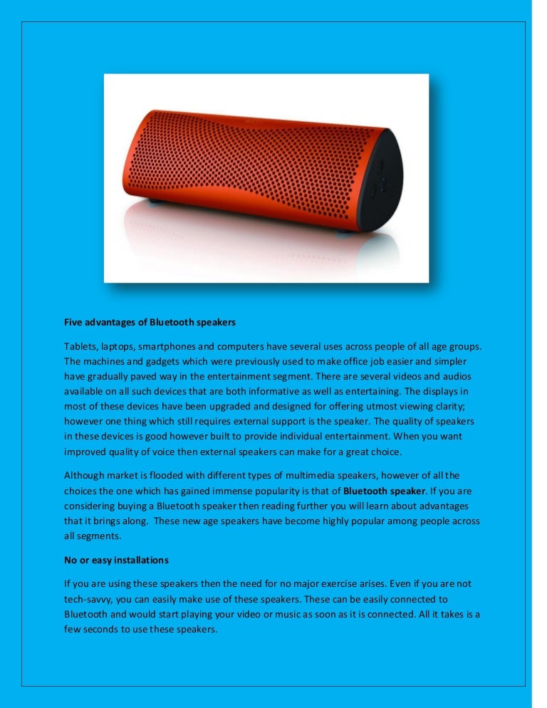 easy to use bluetooth speaker