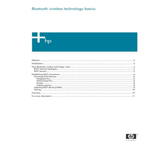 Bluetooth wireless technology basics