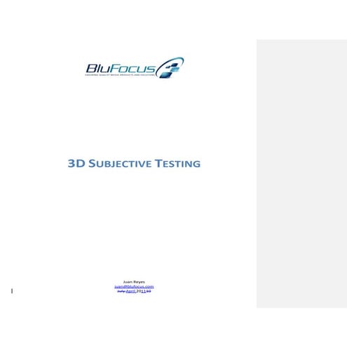 3D Subjective Testing