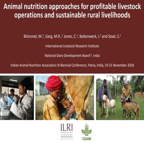 Animal nutrition approaches for profitable livestock operations and sustainab...