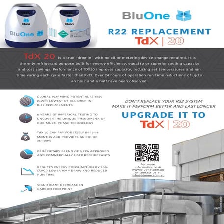 Bluon R22 REPLACEMENT UPGRADE IT TO TdX 20 | PDF