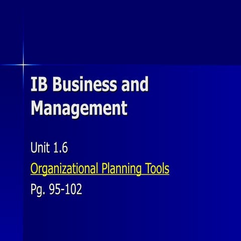 Bm 1.6 Organizational Planning Tools