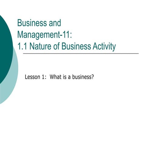 Bm 1.1 What Is A Business