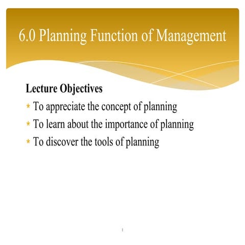 Planning functions of management