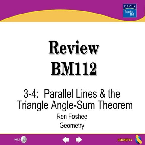 Parallel Lines & the Triangle Angle-Sum Theorem