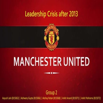 Manchester United : Leadership Crisis after 2013