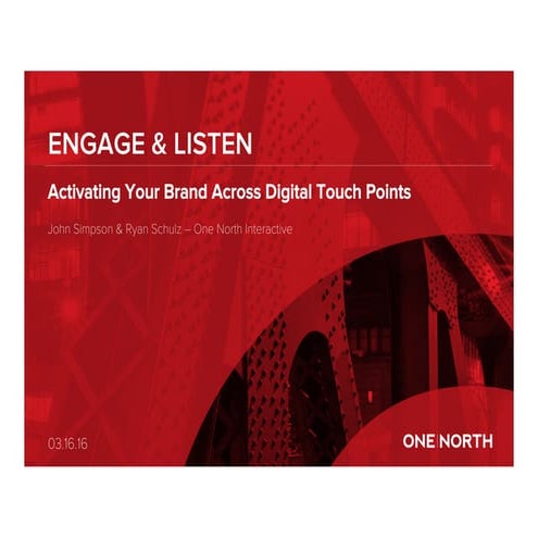 Engage & Listen: Activating Your Brand Across Digital Touchpoints