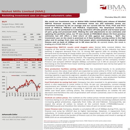 BMA Capital - Nishat Mills Report | PDF