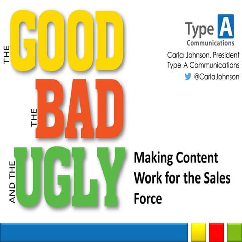 The Good, The Bad and The Ugly: Making Content Work for the Sales Force