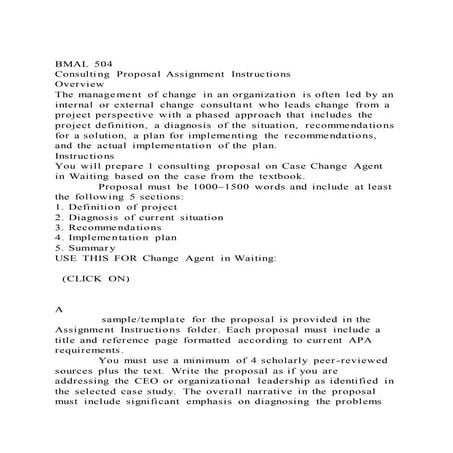 BMAL 504Consulting Proposal Assignment InstructionsOverviewT