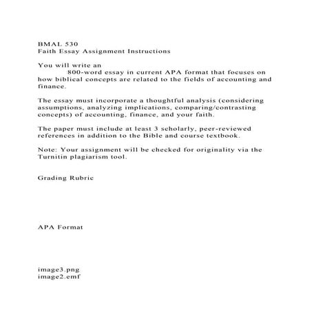 BMAL 530Faith Essay Assignment InstructionsYou will write an.docx