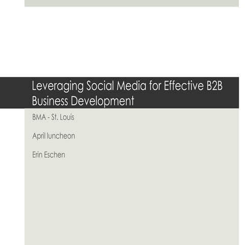 Social Media Marketing for B2B Business Development - Business Marketing Asso...