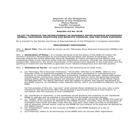 BMBE Law, IRR and Forms