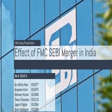 Effect of FMC-SEBI Merger in India