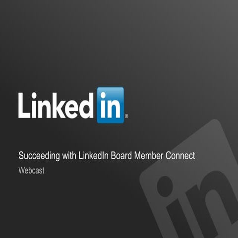 LinkedIn Board Member Connect webinar