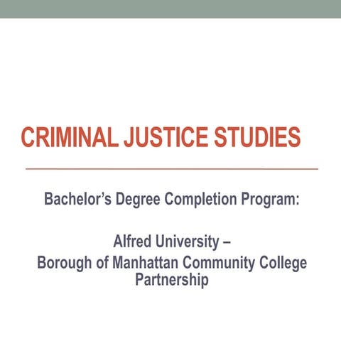 Criminal Justice Studies at BMCC