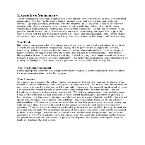 BME 201 Project Liver Bioreactor