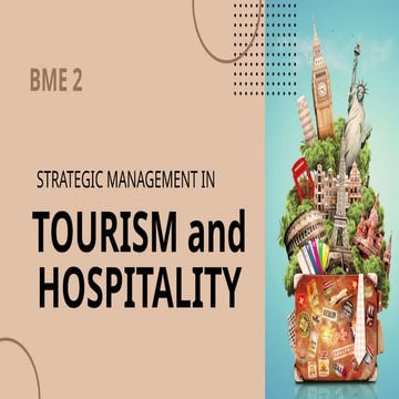 Strategic  Management in Tourism and Hospitality
