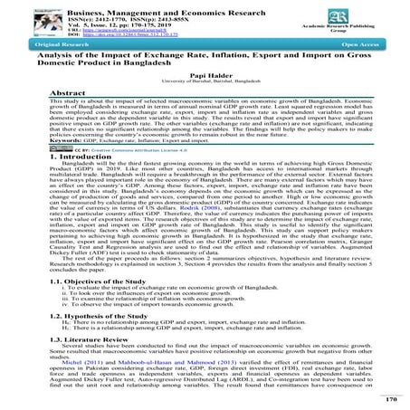Analysis of the Impact of Exchange Rate, Inflation, Export and Import ...