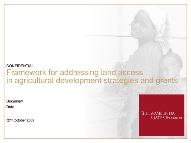 BMGF Land Issues Framework